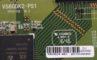 T-CON PARA TV ELEMENT / NUMERO DE PARTE V500DJ4-QS1 / 1610CMAS03 / 201701040240 / V580DK2-PS1 / 2061105 V5.2 / PANEL MD5001YTIF / MODELO ELST5016S - Imagen 2